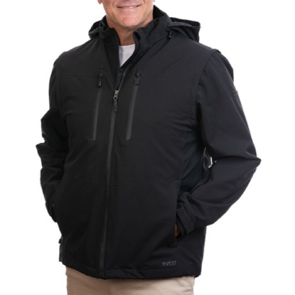 SCOTTeVest Revolution 2.0 Travel Jacket Black Convertible Vest TEC  XL Worn Once